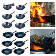 Garende Wok Pan Cooking Wok Manual Forging Iron Pan Uncoated Cookware Nonstick Wok