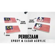 Lencana Name Tag Bendera Malaysia Jalur Gemilang Pin Magnet/ Flag Malaysia Tag Size 5 x 2.5cm 1pc