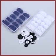 [DT] 100Pcs 4-Hole Craft Buttons Bla/White Resin Circular Sewing Buttons Suitable For Sewing Decorat