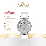 [2 Years Warranty] J.Bovier Leather Strap 34mm Quartz Women Watch B26-1006-212