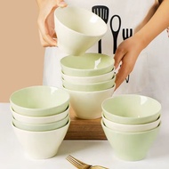 Cream Style Ceramic Rice Bowl New Style Eating Bowl Household Hat Bowl ins Style Tableware Salad Bow