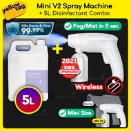 [SUPER MINI V2] 5L Disinfectant + Wireless Mini V2 Nano Spray Gun Blu-ray Sanitizer Fog/ Mist Gun 易携带小型消毒喷雾