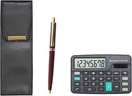 T23-D-BR-B-AP300B-R AP300 19540s Reproduction Retractable Metal Clip Ballpoint Pen Set, Red, Eco Lea