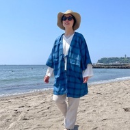 日本製 藍染 嫘縈開襟外套 和服式罩衫 Cardigan Kimono Haori JAPANBLUE Aizome