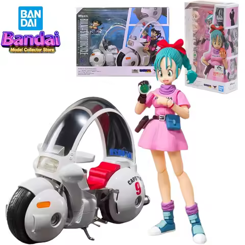 Bandai SHF Bulma Action Figures Advenure Beging Dragon Ball Anime Bulma's Motorcycle Toys Plastic Mo