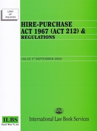 Hire-Purchase Act 1967 (Act 212) & Regulations [As At 1st September 2024]