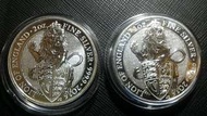 英國獅王銀幣，獅王銀幣，英國銀幣，收藏錢幣，錢幣，紀念幣，銀幣，幣~2016年英國獅王銀幣(全新二盎司，英女王神獸銀幣系列第一枚)