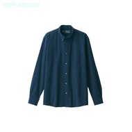 MUJI MUJI Mens Cotton Wash Oxford Button Collar Shirt Long Sleeve Casual All-Match Shirt