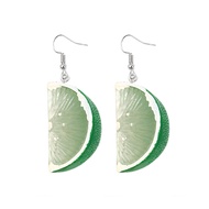 3D Lemon Earrings for Women Resin Funny Lifelike Handmade Lightweight Tangerine Petal Lemon Slice Fr
