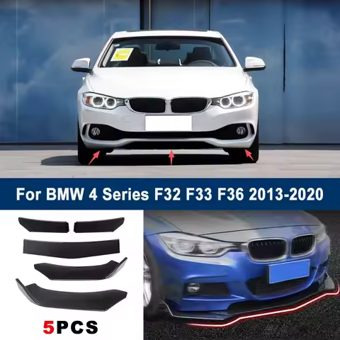 Adjustable 5Pcs Sectional Front Spoiler Lip For BMW 4 Series F32 F33 F36 2013-2020 Front Bumper Spli