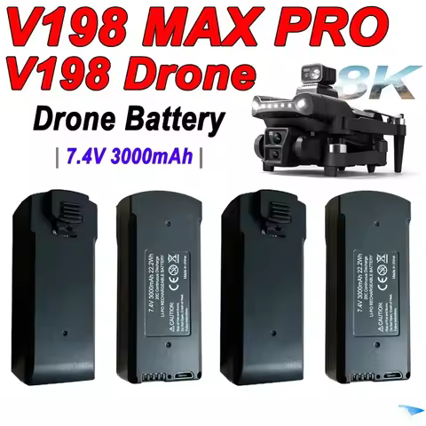 Original 7.4V 3000mAh V198 MAX PRO 8K Drone Battery For V198 GPS RC Quadcopter Spare Battery Accesso