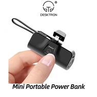 DESKTRON Portable Mini Power Bank 5000mAh, 22.5W Portable Charger Type C &amp; Lighting PD Quick Charge Capsule PowerBank .