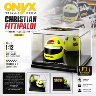 Onyx HF019 Christian Fittipaldi F1 Helmet 1:12 Diecast Collectible + Display Case