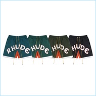 J069Cross-border European And American Fashion Brand RHUDE Letter Color Matching Casual Sports Mesh