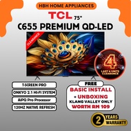 TCL 75C655 QLED TV | 75 Inch | Premium QLED Pro | AiPQ Pro Processor | T-Screen Pro | Onkyo 2.1 HiFi