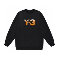 Y-3 Contrasting Printed Round Neck Hoodie for Men and Women, Simple and Loose Y3 Long Sleeves 87694