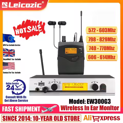 Leicozic In Ear Monitor System EW300G3 IEM Wilress Monitoring Inear Stage Return Music DJ Equipment 