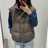 Uniqlo ซิงเกิ้ลญี่ปุ่นผู้หญิง24ฤดูใบไม้ร่วงและฤดูหนาวนุ่มแนะสวมสบายเสื้อกั๊กลงคอตั้งเสื้อกั๊กกันหนาว