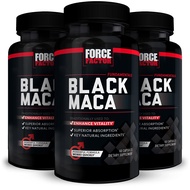 FORCE FACTOR Black Maca Root, 3-Pack, Vitality Supplement for Men with Superior Absorption and Power