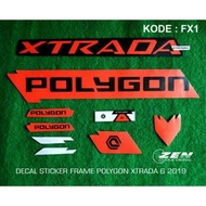 Sticker sepeda polygon xtrada merah
