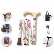 【限定禮盒】繽紛生活折疊手杖-象牙白紅玫瑰 登山禮物 教師節禮