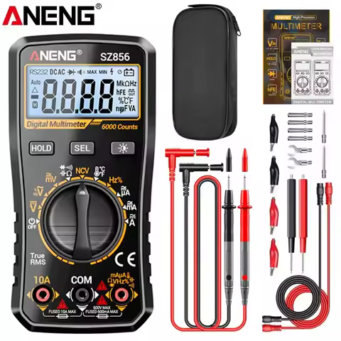 ANENG SZ856 Multimeter Tester 6000 Counts Auto Range AC/DC Voltage Current Tester NCV with Temperatu