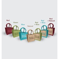 [READY STOCK] B0229 - Jute Colourful Mini Carrier Bag Shopping Recycle Grocery Ecofriendly Travel