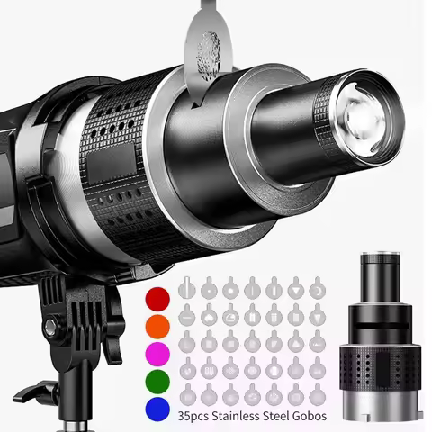 Bowens Mount Spotlight Conical Optical Snoot kit, Photography Studio Lighting Accessory with 34 Gobo