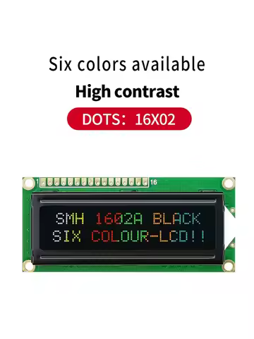 162 16X2 1602 5V Parallel IIC I2C White Red Green Characters on Black Backround Character LCD Module
