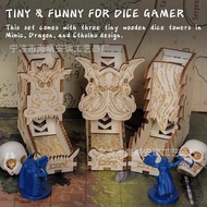A set of new cross-border products3Pocket Dice Tower Wooden Portable Dice Roller Suitable for Board 