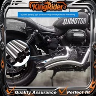 Motorcycle modified exhaust pipe Retro sweeping retro exhaust pipe straight row horseshoe For QJMOTO