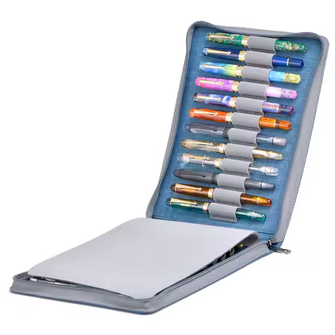 Asvine 24 Slots Fountain Pen Case Organizer Bag - Premium Waterproof Canvas Pen Display Holder