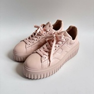 38號 極新::Hogan:: 粉色厚底休閒鞋 H-Stripes Leather Sneakers | Pink