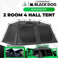 BLACKDOG V2 2.0 Cinema Auto Family Tent Full Set Large Capacity 2 Room Outdoor Camping Khemah Waterp