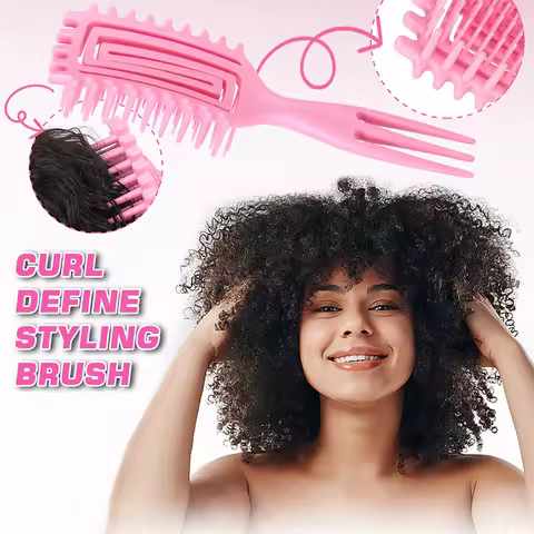 Vented Curl Defining Brush Men's and Women's Curly Hair Brush Curl Define Styling Brush for Combing 