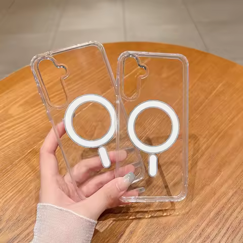 Original For Magsafe Transparent Magnetic Phone Case For Sumsung S26 Edge Ultra S25 FE A56 A55 Wirel