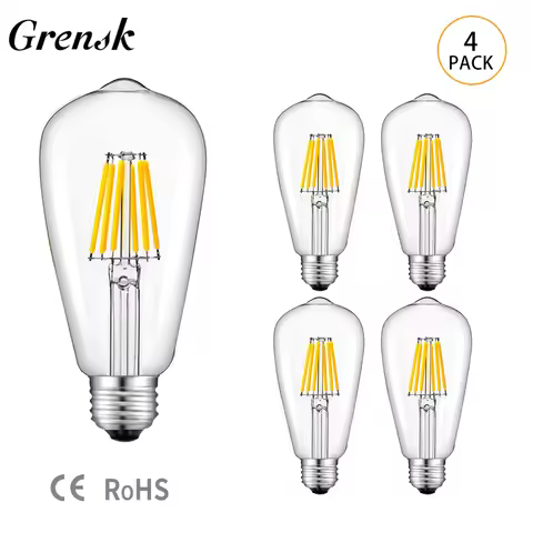 4pcs DC24v 12v LED Bulb Lamps E27 6W ST58 2700K 4500K Edison Vintage Light Bulb LED Lights Decoratio