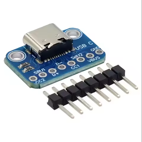 USB TYPE-C Adapter Board 2.54MM CC1 CC2 5.1K Pull Down Resistor Connection by Minwu Electronics