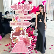 #男生18岁生日快乐kt板场景布置迎宾牌女孩高级感拍照道具装饰路引,, Boys 18th Happy Birthday kt Board Scene Layout Welcome Card Girl