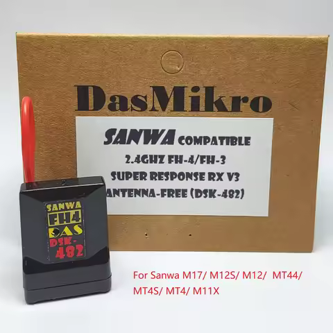 DASMIKRO SANWA DSK-482N DSK-482 V3 SUPER RESPONSE FREE ANTENNA 4CH RECEIVER V3 FH-4 FH-3 FOR RC RACI