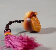 壽山芙蓉石芙蕖躍金蟾擺件2.2×1.9×2.4cm