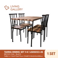 Living Gallery Tanna Dining Set | 4 Seater | 1 Table | Stylish | Functional | Sturdy &amp; Durable | Easy To Clean &amp; Assemble | LGDS022-4S