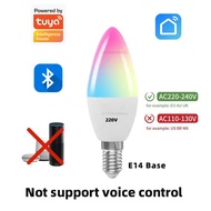 Tuya  Bluetooth Led Bulb Candle Smart Lamp E14  5W RGB Light 220V  APP Group Control Smart Life For 