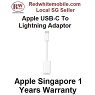 Apple USB-C To Lightning Adaptor-Apple Singapore 1 Year Warranty