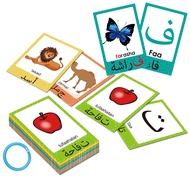Arabic Alphabet Flash Cards for Kids Toddler, Learning Arabic Letters Flashcards with English Transl