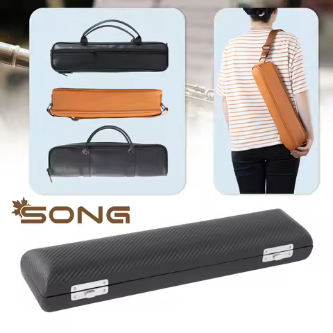 Lightweight Flute bag flute backpack Flute portable handbag for 16Hole 17 Hole Leather Flute case Bl