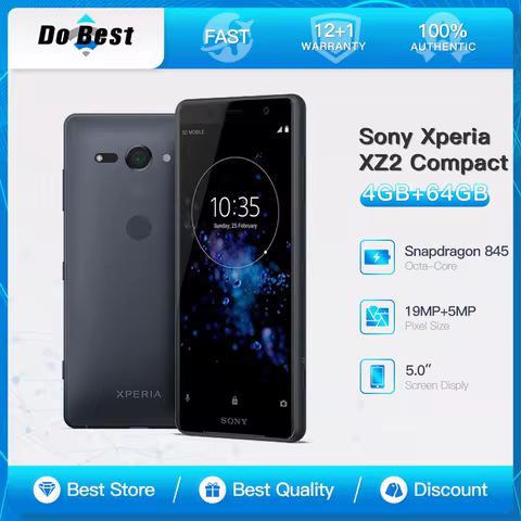 Sony Xperia XZ2 Compact 4G LTE Mobile Phone S0-03K H8216 H8266 5.0'' IPS LCD 4GB RAM 64GB ROM Snapdr