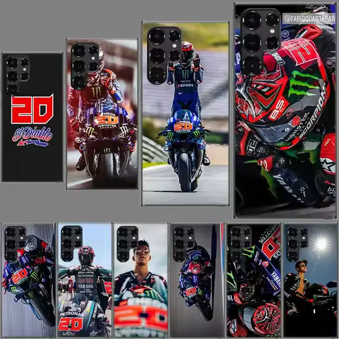 Fabio Quartararo Moto NO.20 Clear Phone Case for Samsung Galaxy S21 Plus S24 S23 S20 FE S22 S26 Ultr