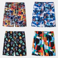 [16 Colors] Summer Blue Hawaiian Loose Casual Floral Shorts Retro Beach Vacation Geometric Cartoon P