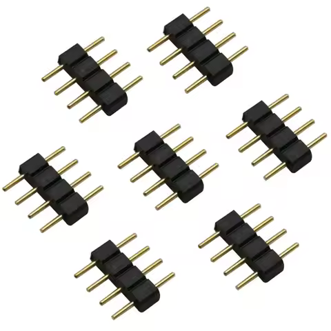 10pcs Led Strip Connector 4 Pin RGB Double Row Male LED Connector for RGB 2835 5050 LED Strip Lamp C